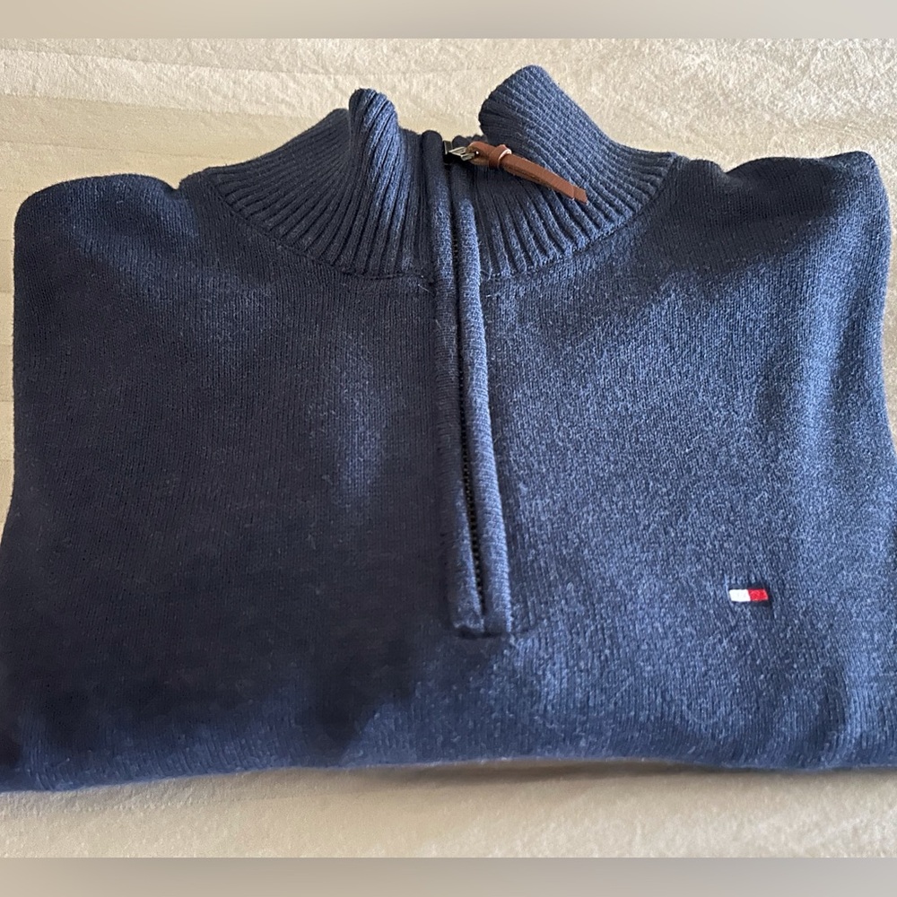 Tommy Hilfiger 1/4 zip Sweater M Blue